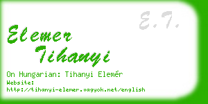 elemer tihanyi business card